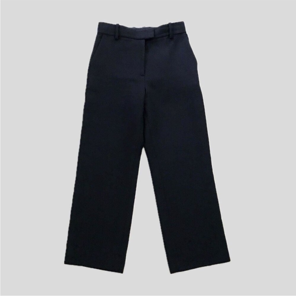 COS Navy Blue Wool Cropped Trousers